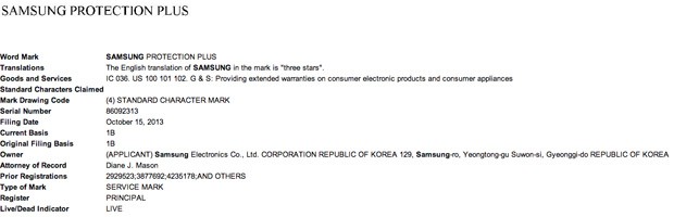 三星注册「Samsung Protection Plus」商标，新的加值保修服务？